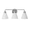 Hello Honey® Robert Stevenson Lighting Brody Chrome Metal & Frosted Glass 3-Light Vanity Light
